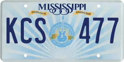 MS license plate KCS477