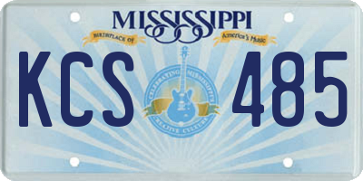 MS license plate KCS485