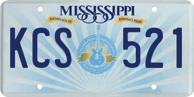 MS license plate KCS521