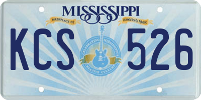 MS license plate KCS526
