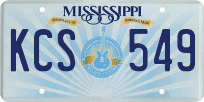 MS license plate KCS549
