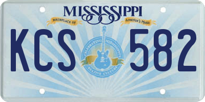 MS license plate KCS582