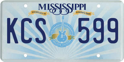 MS license plate KCS599
