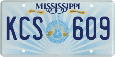 MS license plate KCS609