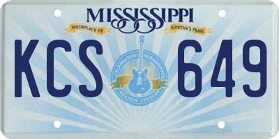 MS license plate KCS649