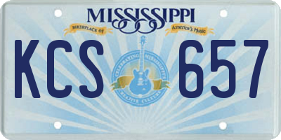 MS license plate KCS657