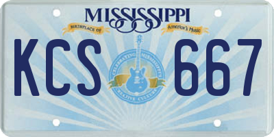 MS license plate KCS667