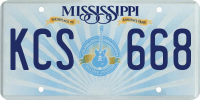 MS license plate KCS668