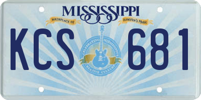 MS license plate KCS681