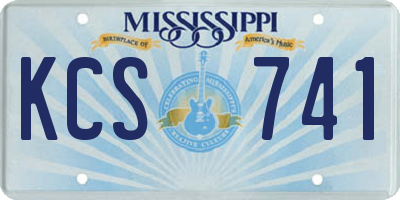MS license plate KCS741