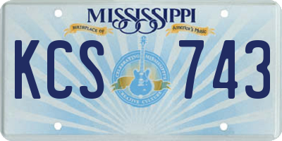 MS license plate KCS743