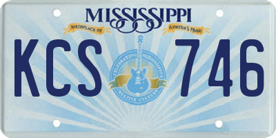 MS license plate KCS746