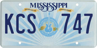 MS license plate KCS747