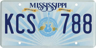 MS license plate KCS788