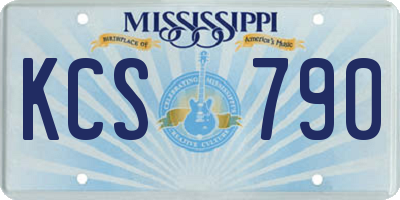 MS license plate KCS790