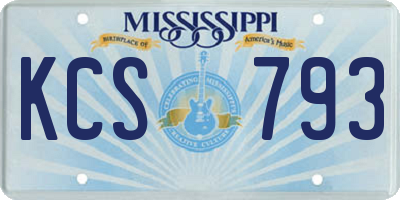 MS license plate KCS793