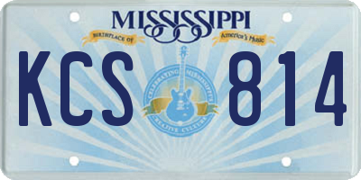 MS license plate KCS814
