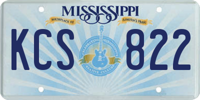 MS license plate KCS822