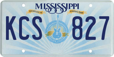 MS license plate KCS827