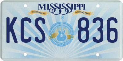 MS license plate KCS836