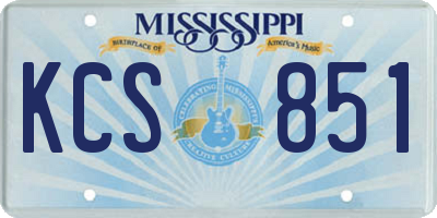 MS license plate KCS851