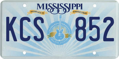 MS license plate KCS852