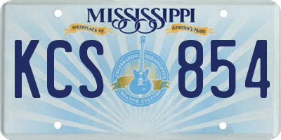 MS license plate KCS854