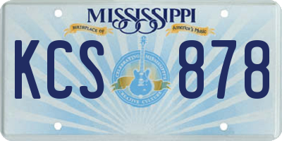 MS license plate KCS878