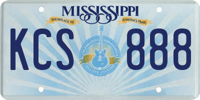 MS license plate KCS888