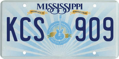MS license plate KCS909