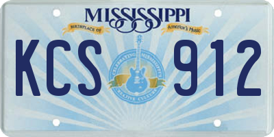 MS license plate KCS912