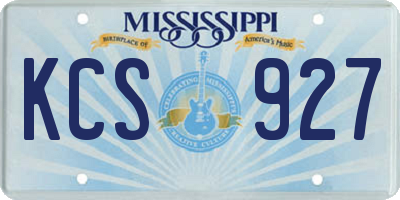 MS license plate KCS927
