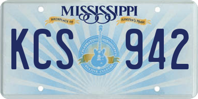 MS license plate KCS942