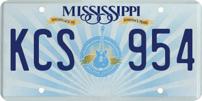 MS license plate KCS954