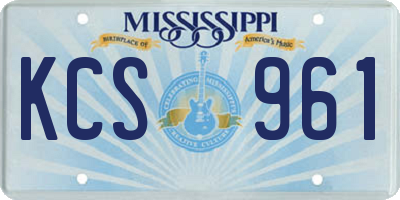 MS license plate KCS961