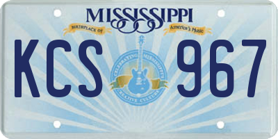 MS license plate KCS967