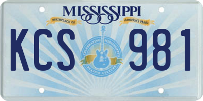 MS license plate KCS981