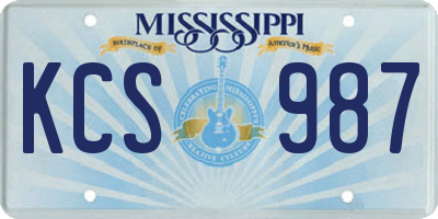 MS license plate KCS987