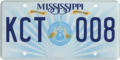 MS license plate KCT008