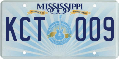 MS license plate KCT009