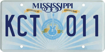 MS license plate KCT011