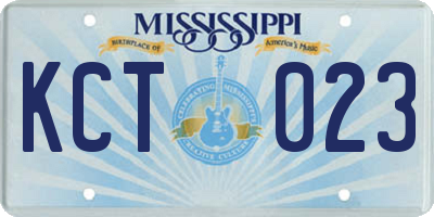 MS license plate KCT023