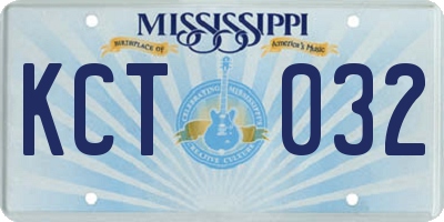 MS license plate KCT032