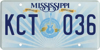 MS license plate KCT036