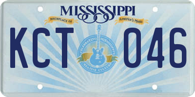 MS license plate KCT046