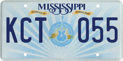 MS license plate KCT055