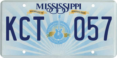 MS license plate KCT057