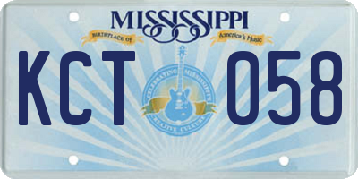 MS license plate KCT058