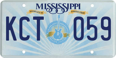 MS license plate KCT059
