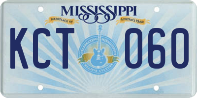 MS license plate KCT060